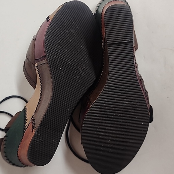 Coach Womens Kayle Patchwork Platform Sandals - Brown, Green, Burgundy Sz 7M - Picture 4 of 11